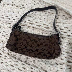 Coach Dark Brown Signature Shoulder Bag